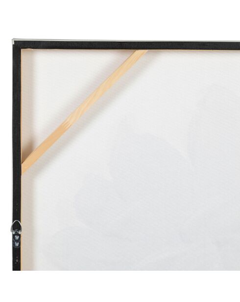 Peinture-tableau sur toile Fleurs noire/dorée - 100x100 cm