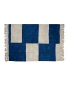Tapis tufté en coton Pop's indigo/écru - 200x140 cm