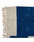 Tapis tufté en coton Pop's indigo/écru - 200x140 cm