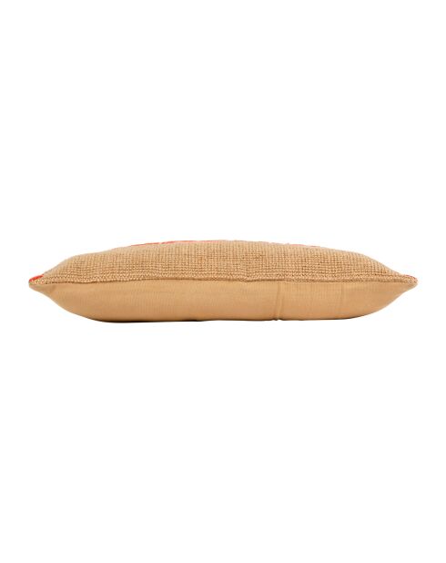 Housse de coussin Sunshine Seguia naturelle/corail - 50x30 cm