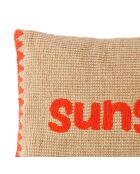 Housse de coussin Sunshine Seguia naturelle/corail - 50x30 cm