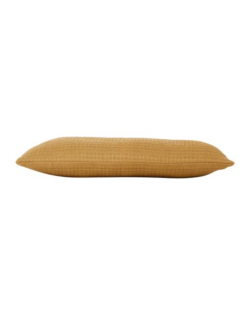 Beezz mosterdkleurige katoenen kussenhoes met honingraat - 50x30 cm