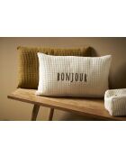 Beezz mosterdkleurige katoenen kussenhoes met honingraat - 50x30 cm