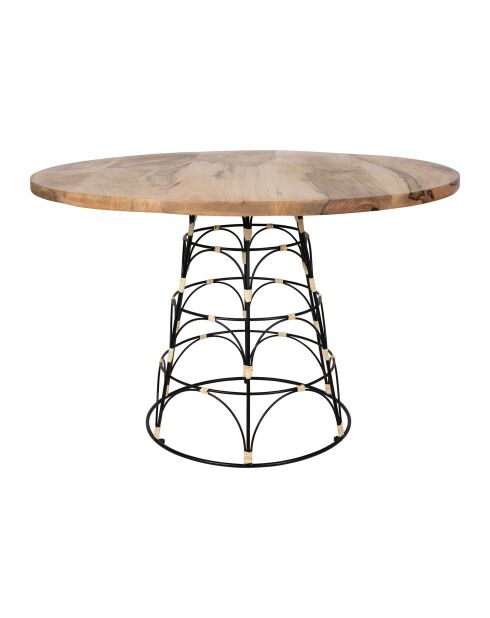 Runder Tisch Monarch natur/schwarz - D120xh80 cm