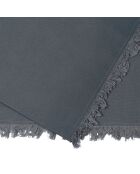 Chemin de table en coton lavé 175 g/m² Nalia gris foncé - 160x50 cm