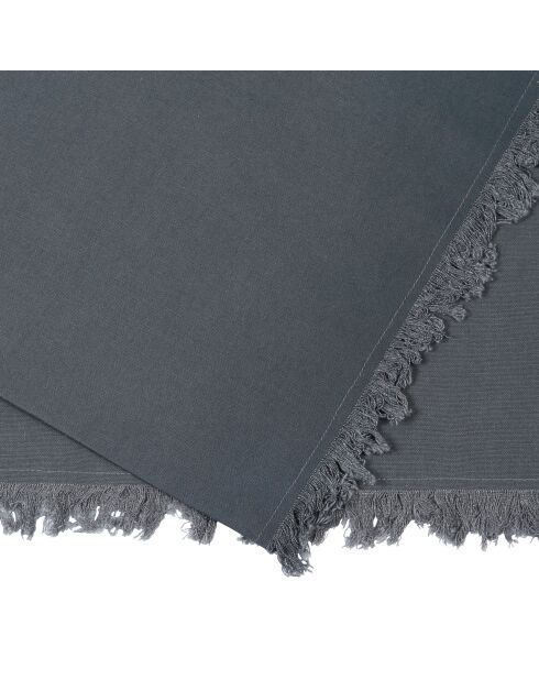 Chemin de table en coton lavé 175 g/m² Nalia gris foncé - 160x50 cm