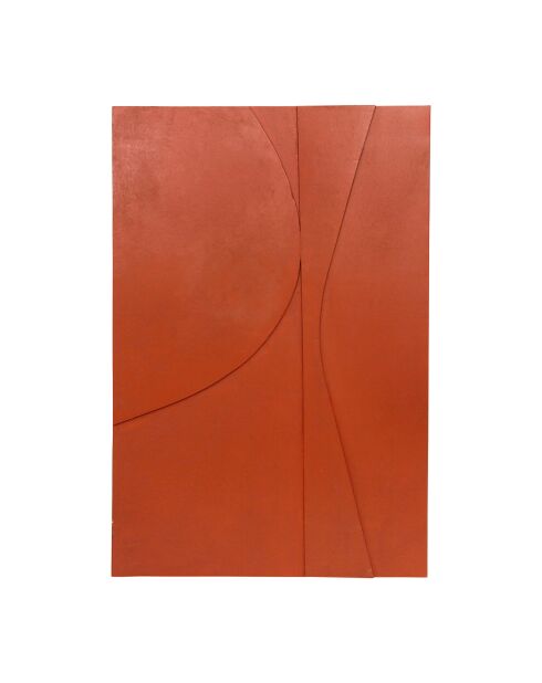 Minimaal terracotta verfbord met 3D-structuur - 60x90 cm
