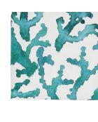 Nappe en coton 200 g/m² Estran blanche/émeraude - 160x160 cm