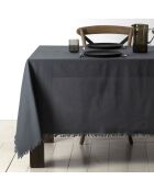 Nappe en coton lavé 175 g/m² Nalia gris foncé - 160x160 cm