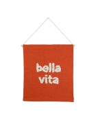 Toile en coton Bella Vita Palma corail/écrue - 60x70 cm