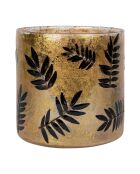 Portavelas Moringa dorado/negro - D15xH15 cm