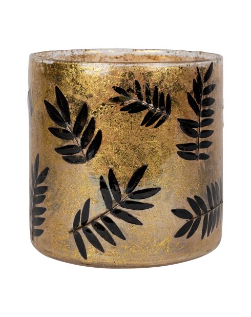 Portavelas Moringa dorado/negro - D15xH15 cm