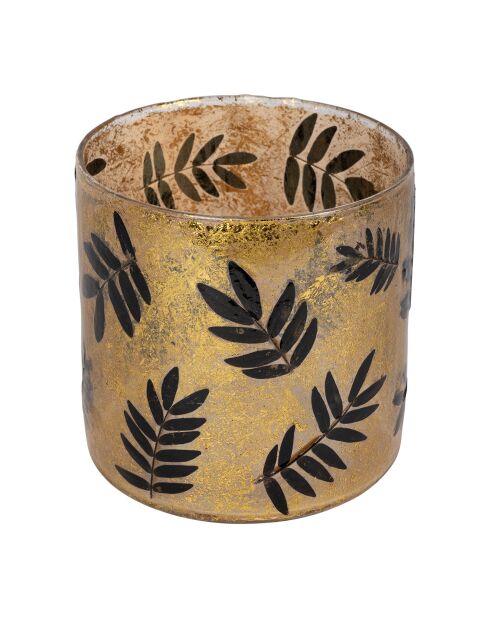 Portavelas Moringa dorado/negro - D15xH15 cm