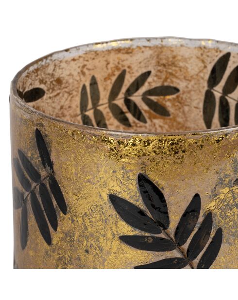 Portavelas Moringa dorado/negro - D15xH15 cm