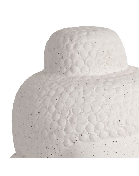 Déco Bouddha Lita blanc cassé moucheté - 23,5x24xH31,5 cm
