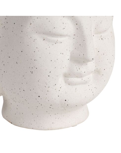 Déco Bouddha Lita blanc cassé moucheté - 23,5x24xH31,5 cm