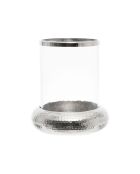 Photophore martelé Esna gris argenté - D27xH31 cm
