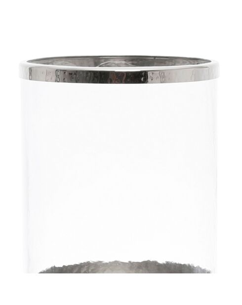 Photophore martelé Esna gris argenté - D27xH31 cm
