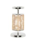 Bougeoir en aluminium Ales naturel/gris argenté - D13xH24 cm