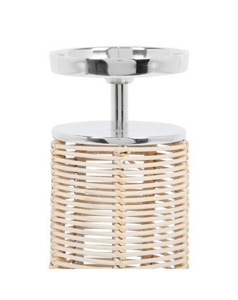 Bougeoir en aluminium Ales naturel/gris argenté - D13xH24 cm