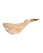 Déco baleine Cordel naturel/blanc - 53x9xH18,5 cm