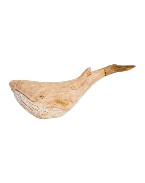 Déco baleine Cordel naturel/blanc - 53x9xH18,5 cm