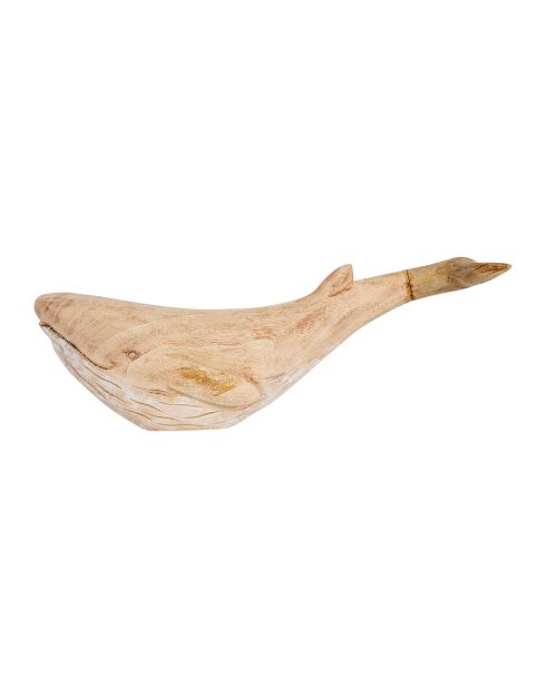Déco baleine Cordel naturel/blanc - 53x9xH18,5 cm