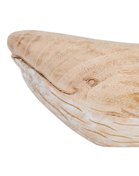 Déco baleine Cordel naturel/blanc - 53x9xH18,5 cm