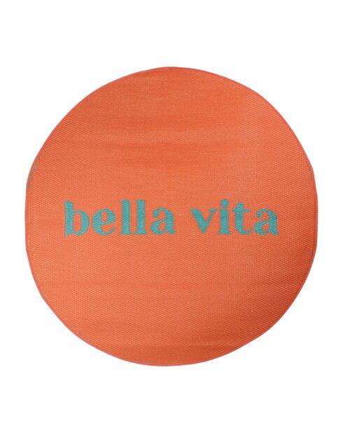 Tapis rond Palma corail - D120 cm