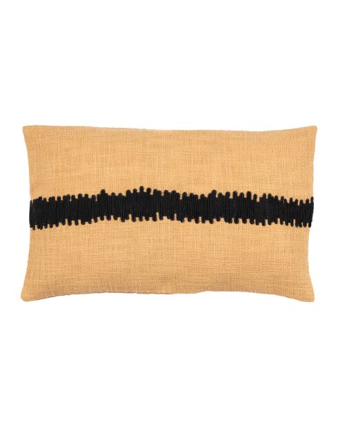 Kissenhülle Horizon aus Baumwolle beige/schwarz - 50x30 cm