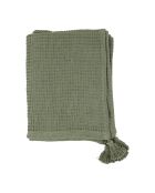 Beezz groene katoenen plaid - 170x130 cm