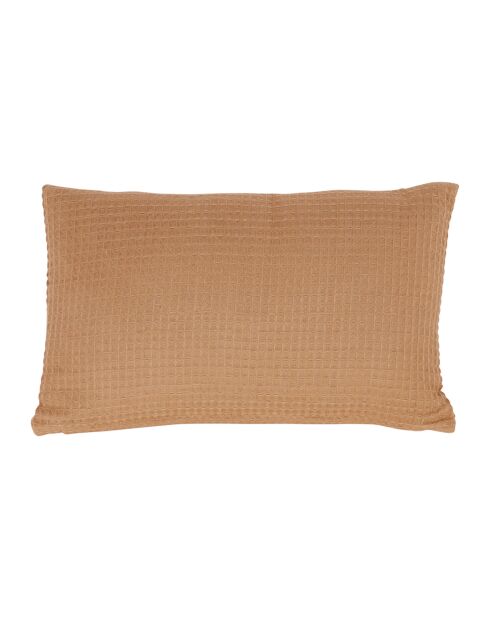 Beezz kussenhoes van taupe katoen met honingraat - 50x30 cm