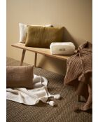 Beezz kussenhoes van taupe katoen met honingraat - 50x30 cm