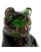 Déco chat Felin verte/dorée - 7x6xH9,5 cm