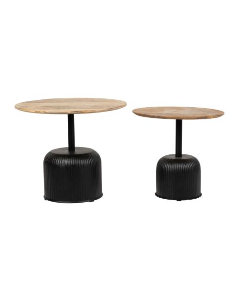2 tables d'appoint Hervea naturelles/noires