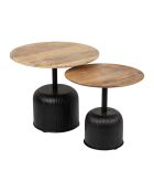 2 tables d'appoint Hervea naturelles/noires
