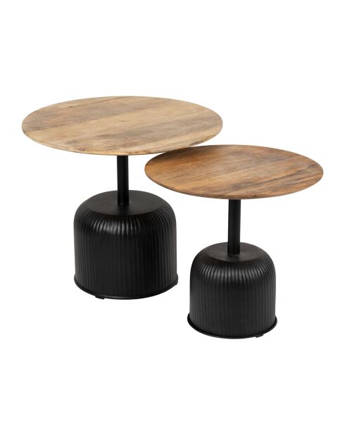 2 tables d'appoint Hervea naturelles/noires