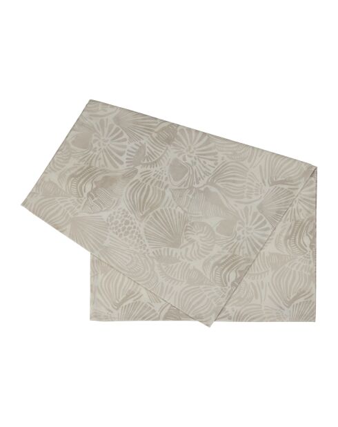 Chemin de table en coton 200 g/m² Coquillage sable - 160x50 cm