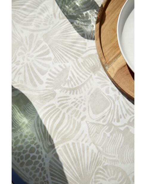 Chemin de table en coton 200 g/m² Coquillage sable - 160x50 cm
