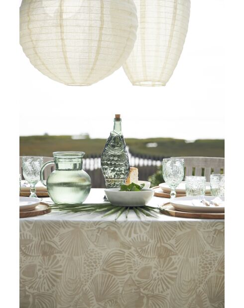 Chemin de table en coton 200 g/m² Coquillage sable - 160x50 cm