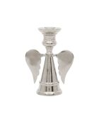 Zilvergrijze Angel aluminium kandelaar - 11,5x6xH15 cm