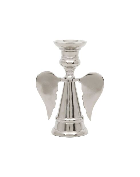 Zilvergrijze Angel aluminium kandelaar - 11,5x6xH15 cm