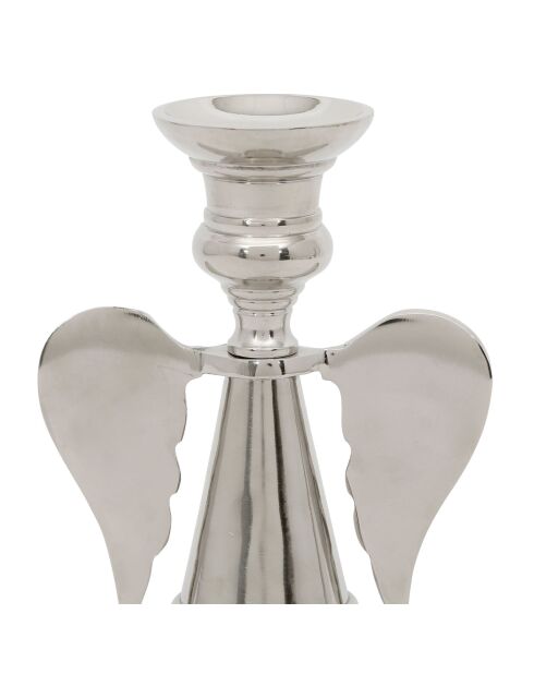 Zilvergrijze Angel aluminium kandelaar - 11,5x6xH15 cm