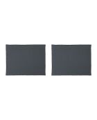 2 sets de table en coton lavé 170 g/m² Corino gris foncé - 50x40 cm