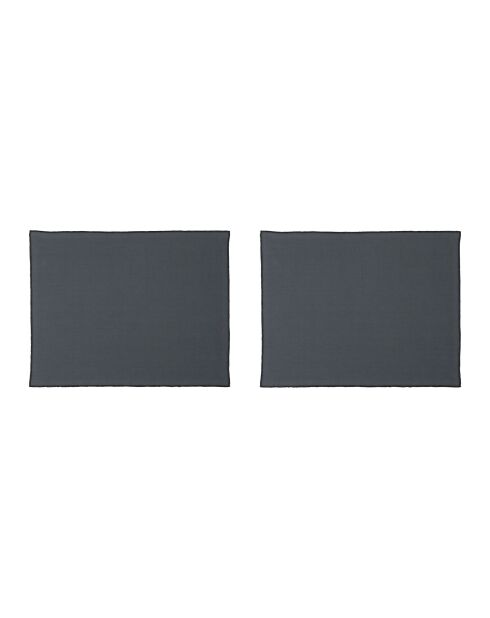 2 sets de table en coton lavé 170 g/m² Corino gris foncé - 50x40 cm
