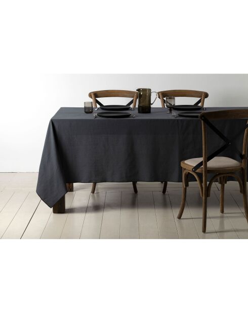 2 sets de table en coton lavé 170 g/m² Corino gris foncé - 50x40 cm