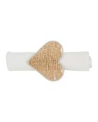 Rond de serviette cœur en coton naturel - D3,5 cm