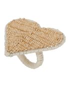Rond de serviette cœur en coton naturel - D3,5 cm