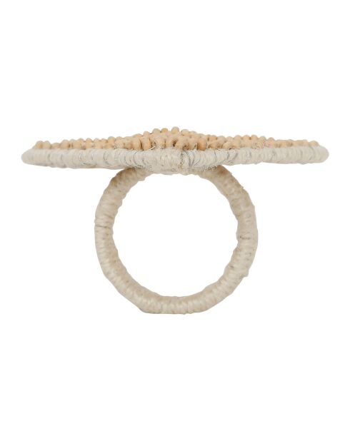 Rond de serviette cœur en coton naturel - D3,5 cm