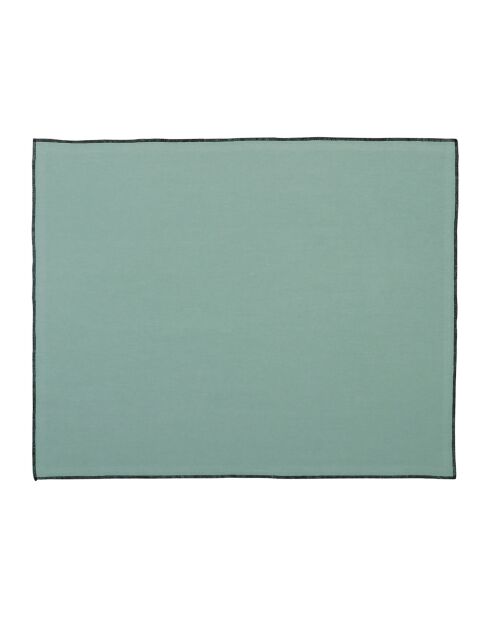 2 sets de table en coton lavé 170 g/m² Corino vert d'eau - 50x40 cm